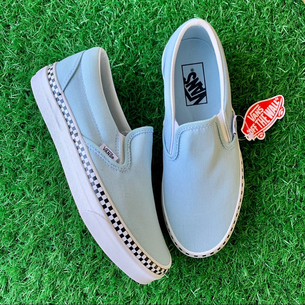 Vans Classic Slip On Check Foxing Cool Blue - Picture 6 of 7